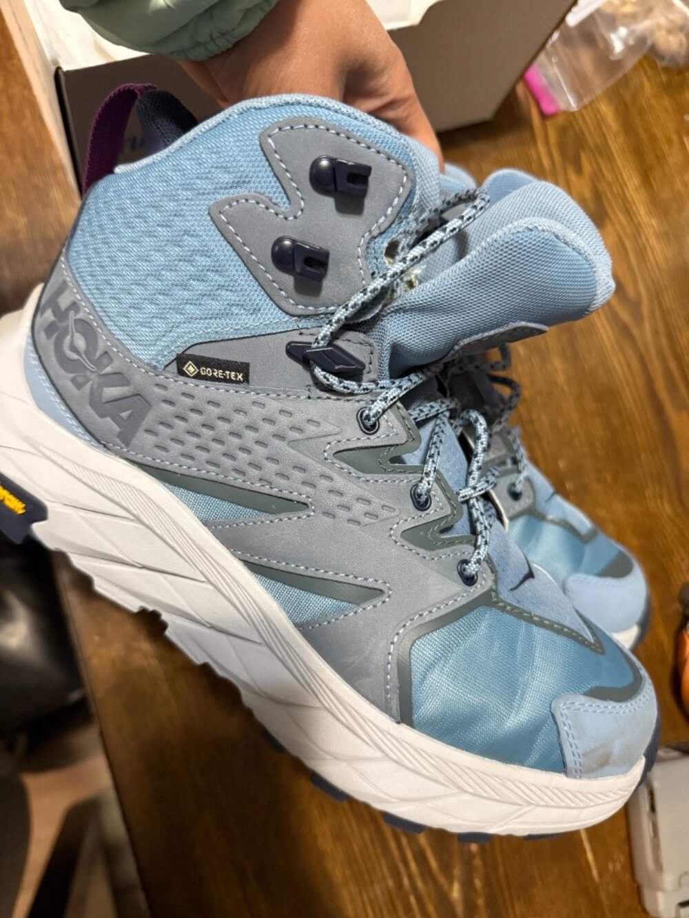 HOKA Anacapa Mid GTX Women's 7.5B Waterproof Hiking Boot Blue Gore-Tex NEW